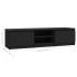Mueble de TV madera contrachapada negro 140x40x35,5