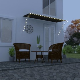 Toldo retráctil con LED gris antracita 300x150