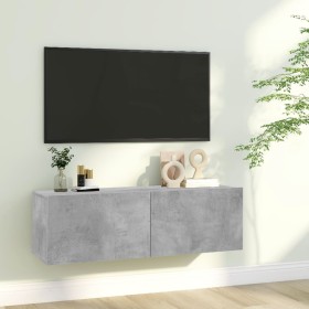 Mueble para TV madera contrachapada gris hormigón 100x30x30