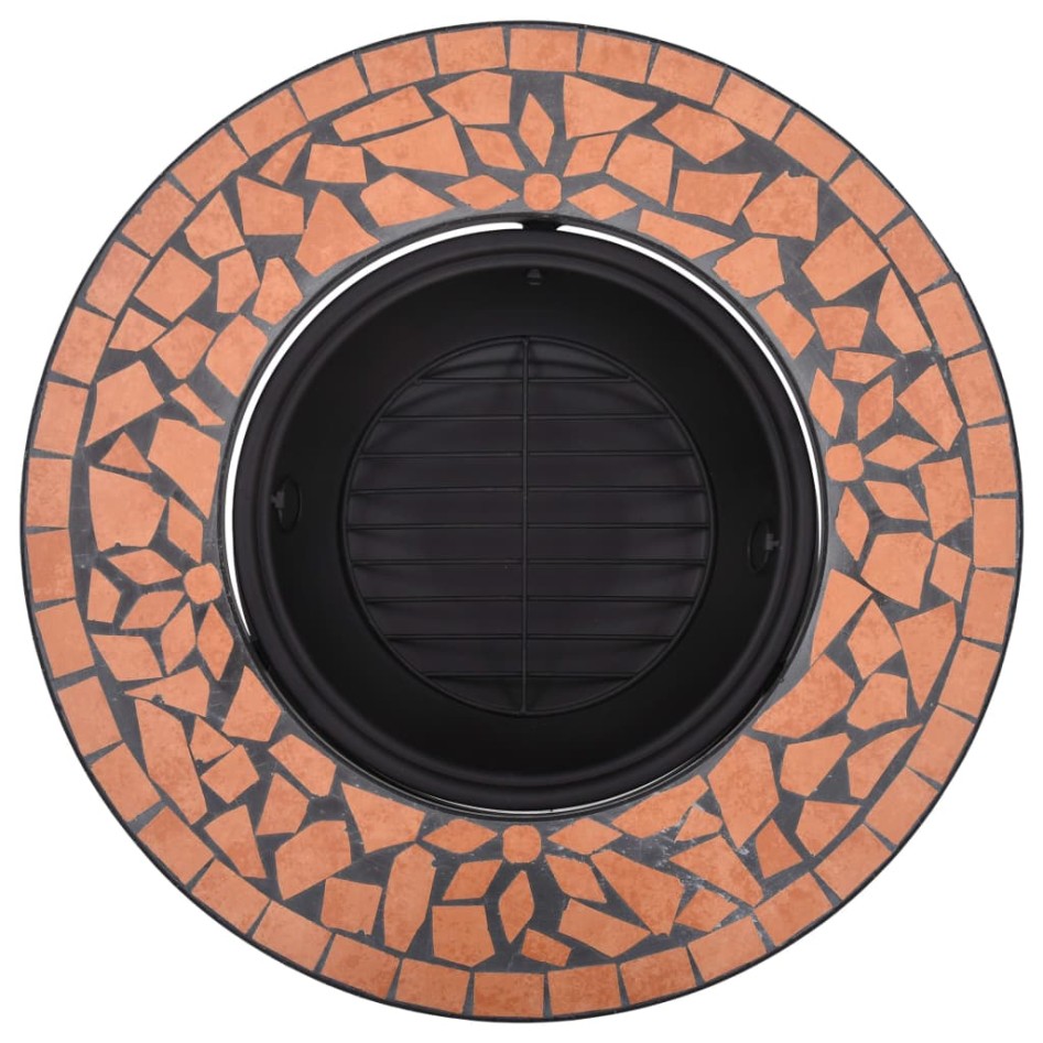 vidaXl Brasero de mosaico cerámica terracota 68