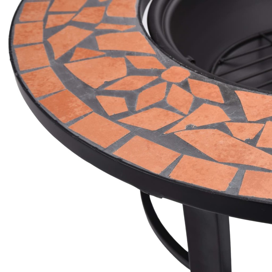 vidaXl Brasero de mosaico cerámica terracota 68