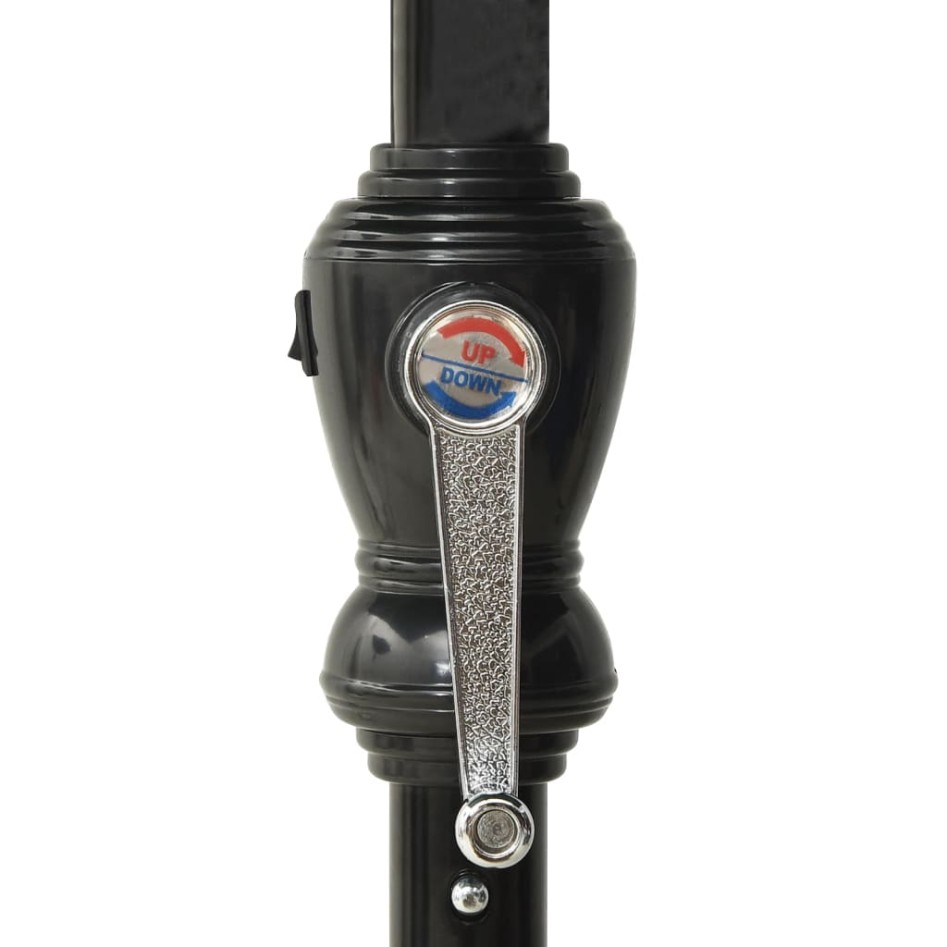 Sombrilla de jardín con LED y palo de acero antracita 2x3