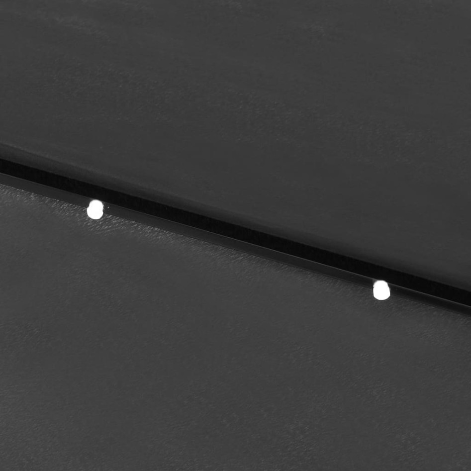 Sombrilla de jardín con LED y palo de acero antracita 2x3