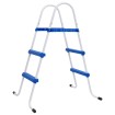 Escalera para piscina acero azul y blanco 84 cm