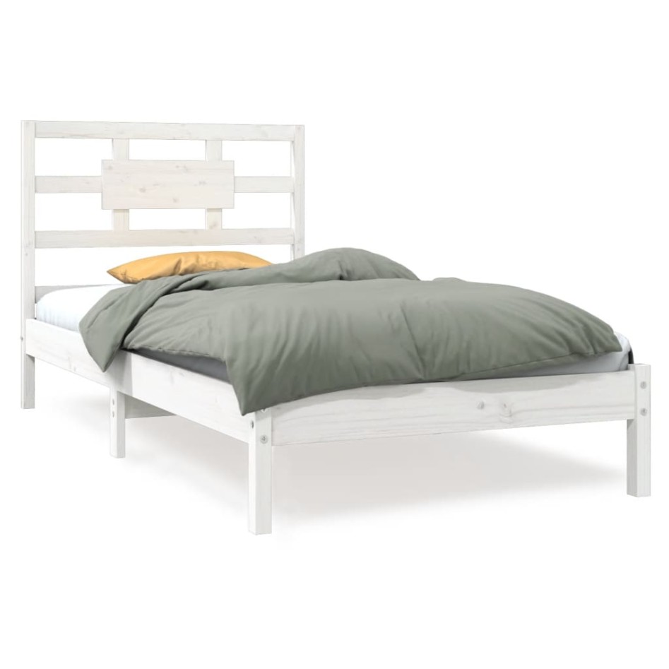 Estructura de cama madera maciza de pino blanco 100x200