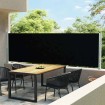 Toldo lateral retráctil para patio negro 140x600 cm