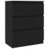Aparador de madera contrachapada negro 60x35x76