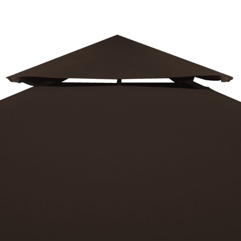 Toldo de cenador 2 niveles marrón 310 g/m² 3x3