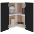 Armario colgante esquina madera de ingeniería negro 57x57x60