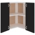 Armario colgante esquina madera de ingeniería negro 57x57x60