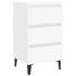 Mesita de noche con patas de metal blanco 40x35x69