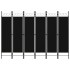 Biombo divisor de 6 paneles negro 240x180