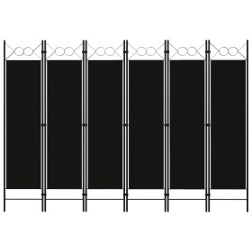 Biombo divisor de 6 paneles negro 240x180