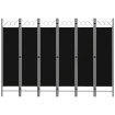 Biombo divisor de 6 paneles negro 240x180 cm