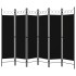 Biombo divisor de 6 paneles negro 240x180