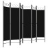 Biombo divisor de 6 paneles negro 240x180