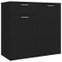 Aparador de madera contrachapada negro 80x36x75