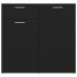 Aparador de madera contrachapada negro 80x36x75