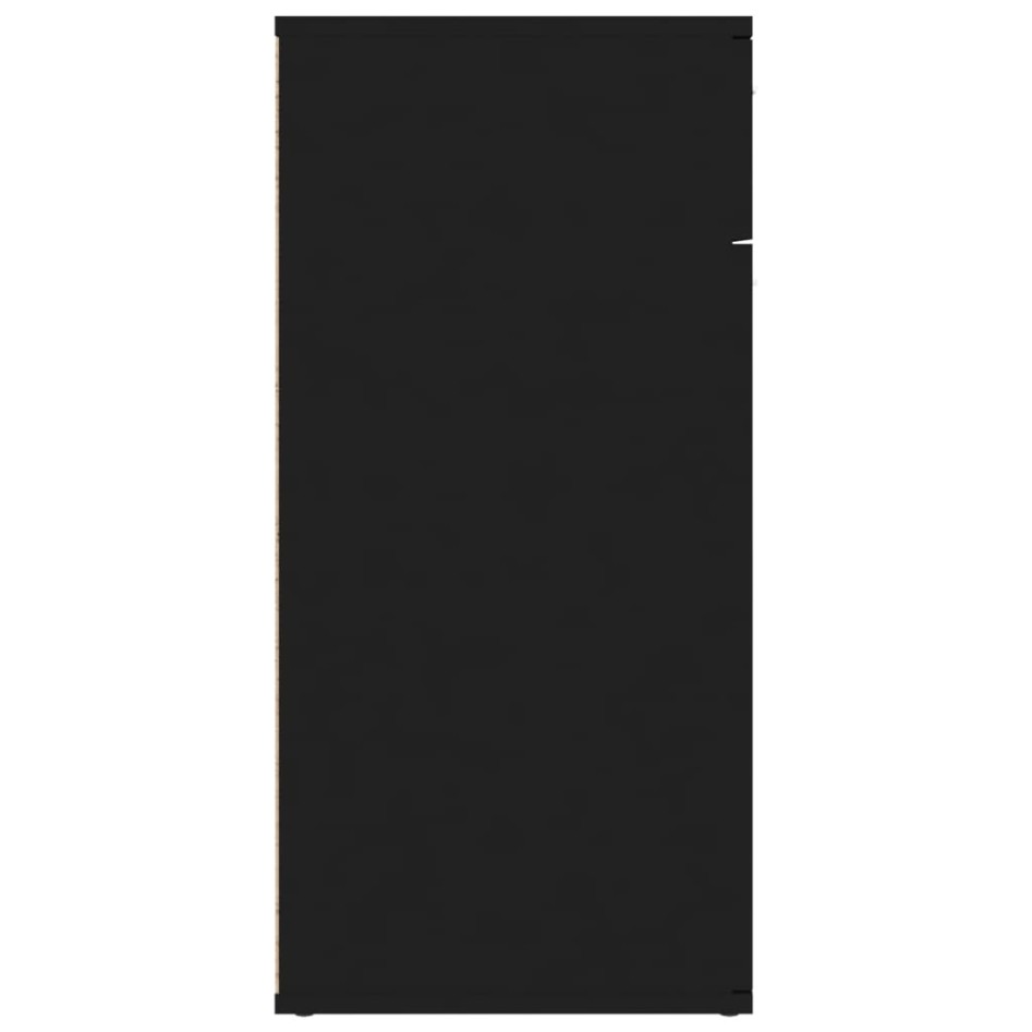 Aparador de madera contrachapada negro 80x36x75