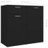 Aparador de madera contrachapada negro 80x36x75