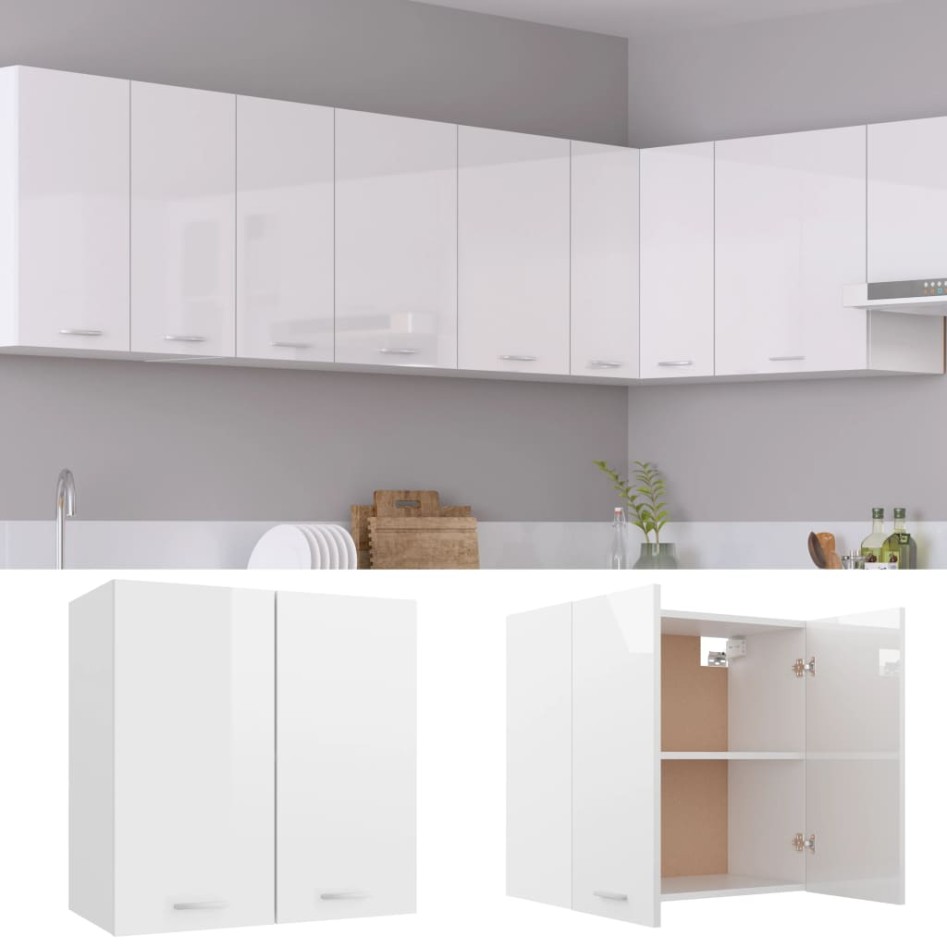 Armario colgante cocina madera ingeniería blanca 60x31x60