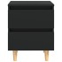 Mesitas de noche 2 uds con patas madera pino negro 40x35x50