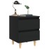 Mesitas de noche 2 uds con patas madera pino negro 40x35x50