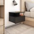 Mesitas de noche flotantes 2 uds madera negra 40x31x27
