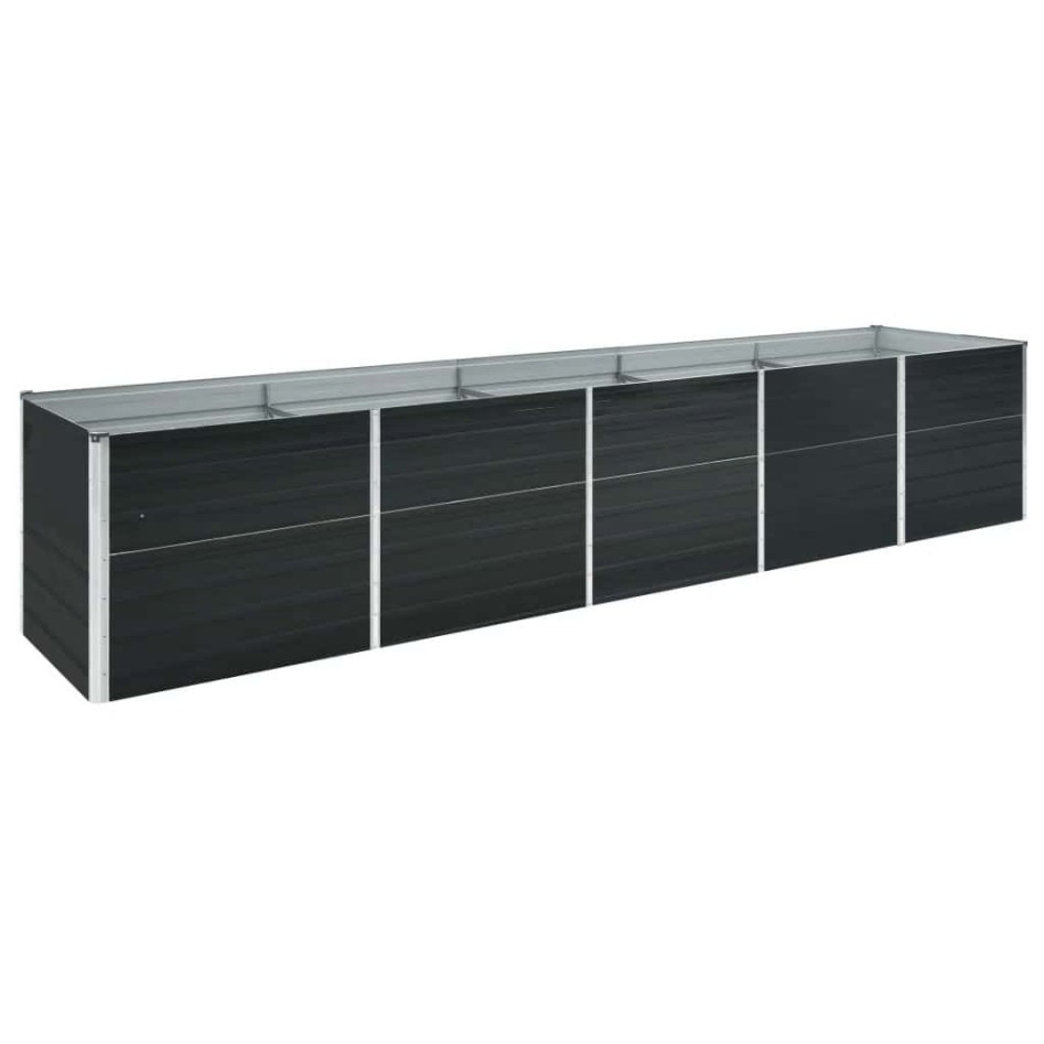 Arriate de acero galvanizado gris antracita 400x80x45