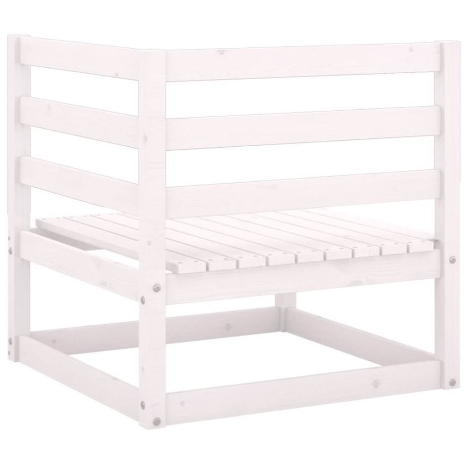 Sofás de esquina de jardín 2 uds blanco madera maciza de
