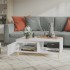 Mesa de centro madera contrachapada blanco brillo 90x60x35