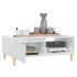 Mesa de centro madera contrachapada blanco brillo 90x60x35