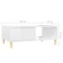 Mesa de centro madera contrachapada blanco brillo 90x60x35