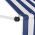 Toldo manual retráctil 350 cm azul y blanco a