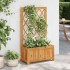 Arriate de jardín con enrejado madera de