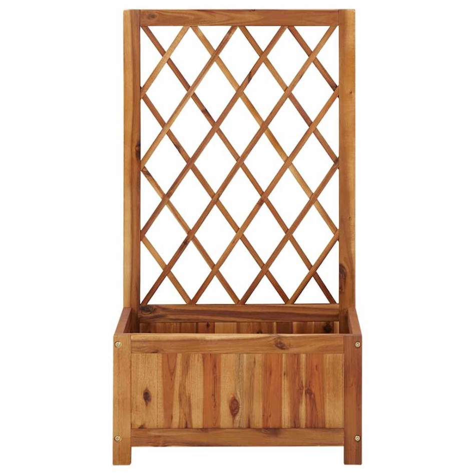 Arriate de jardín con enrejado madera de