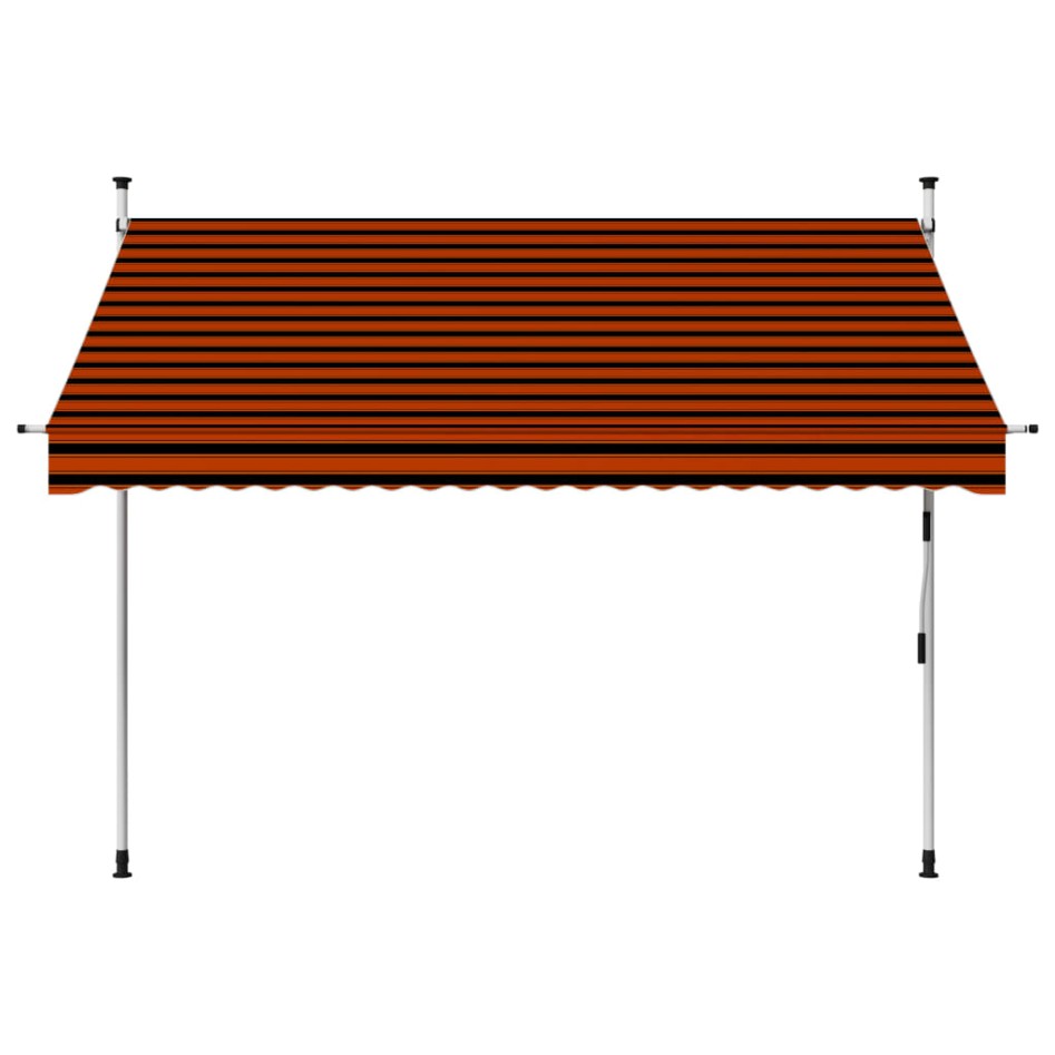 Toldo manual retráctil naranja y marrón 250