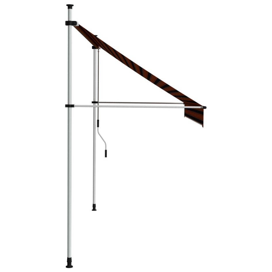 Toldo manual retráctil naranja y marrón 250
