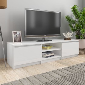 Mueble TV madera contrachapada blanco brillante