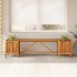 Banco de jardín con 2 jardineras acacia maciza 150x30x40