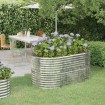 Jardinera arriate acero recubrimiento polvo plata 152x80x68 cm