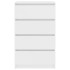 Aparador de madera contrachapada blanco 60x35x98,5