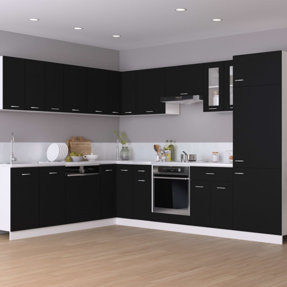 Armario colgante cocina madera contrachapada negro 60x31x60