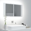 Armario espejo de baño LED acrílico blanco brillo 80x12x45 cm