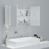 Armario espejo de baño LED acrílico blanco brillo 80x12x45