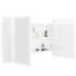 Armario espejo de baño LED acrílico blanco brillo 80x12x45