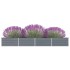 Arriate de jardín de acero galvanizado gris 320x40x45