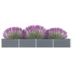 Arriate de jardín de acero galvanizado gris 320x40x45 cm