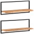Estantes de pared 2 unidades madera maciza acacia 100x24x35