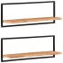 Estantes de pared 2 unidades madera maciza acacia 100x24x35